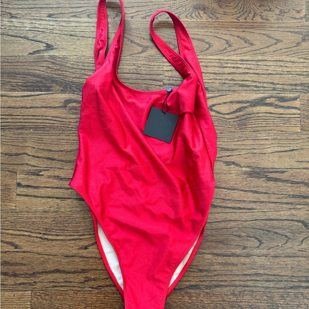 Elegant Red Women's One Piece Swimsuit